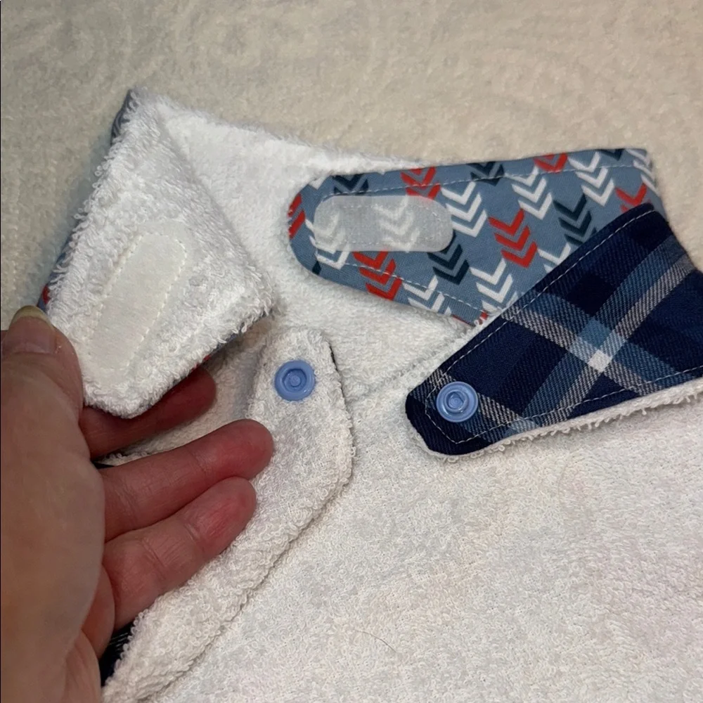 Handmade pair of bandana drool bibs reversible